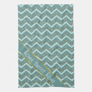 Teal Glitter Kitchen Towel