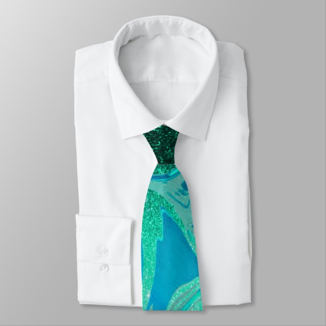 Teal glitter marble tie (Tied)