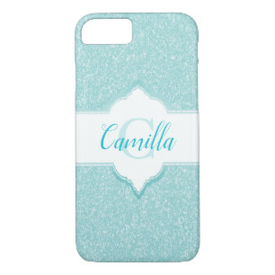 Teal Glitter Monogram Case-Mate iPhone Case