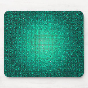 Teal Glitter Sequin Disco Personalized Mousepad