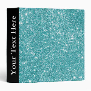 Teal Glitter Sparkles Binder