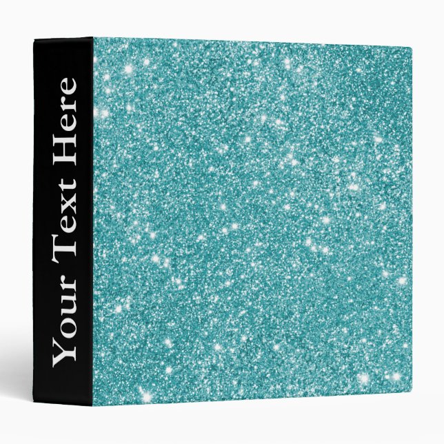 Teal Glitter Sparkles Binder (Front/Spine)