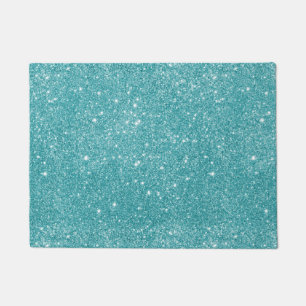 Teal Glitter Sparkles Doormat