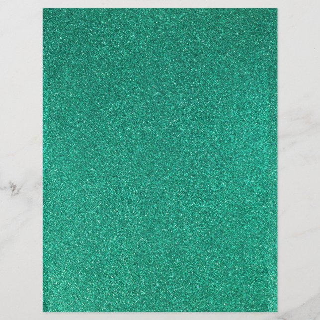 Teal Glitter Texture Scrapbook Paper (Front)