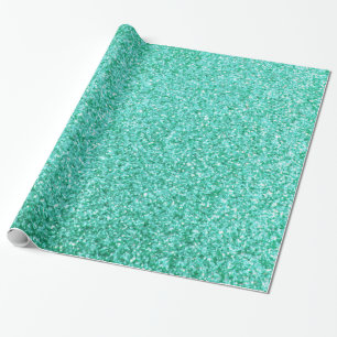 Teal Glitter Wrapping Paper