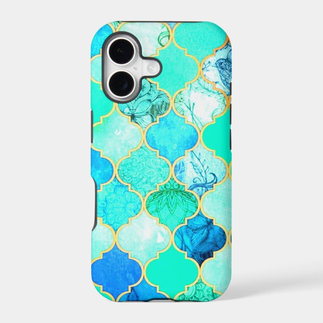 Teal, Gold, Blue Green Mermaid Pattern (Back)