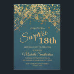Teal Gold Glitter String Lights 18th Birthday Invitation<br><div class="desc">Elegant 18th birthday party invitation for women with gorgeous gold string lights and sparkling bokeh on a bold teal background.  Text,  font,  and wording are completely customizable using Zazzle's design tool.  Contact us for help with customization or matching products.</div>