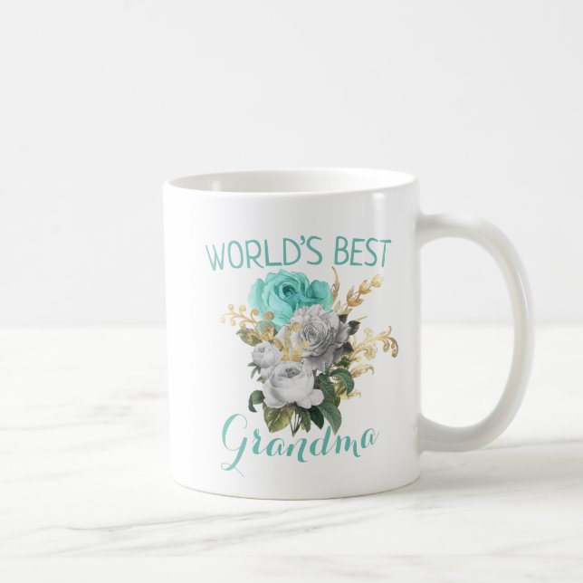 Teal  & Gold Personalized Coffee Mug (Right)