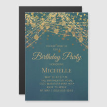 Teal Gold String Lights Any Age Women's Birthday I