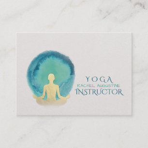 Teal & Gold Watercolor YOGA Instructor Appointment Card
