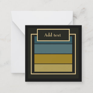 Teal, Gold, White and Black Stripes Card