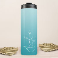 Teal Gradient Handwriting Personalized Auntie