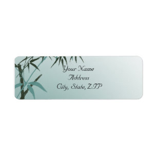 Teal Gradient Natural Bamboo Return Address