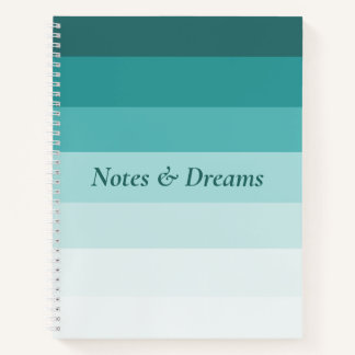 Teal Gradient Notes & Dreams Minimalist Art Notebook