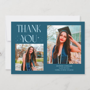 Teal Graduate Thank You 2-Photo Announcement