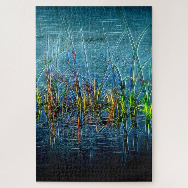 Teal Grasses Puzzle (Vertical)