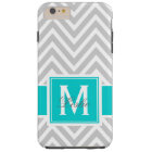 TEAL, GRAY CHEVRON PATTERN PERSONALIZED