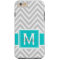 TEAL, GRAY CHEVRON PATTERN PERSONALIZED