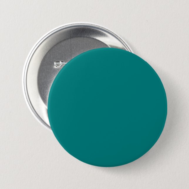 Teal Green 008080 Colour - Option to Add a Name 3 Inch Round Button (Front & Back)