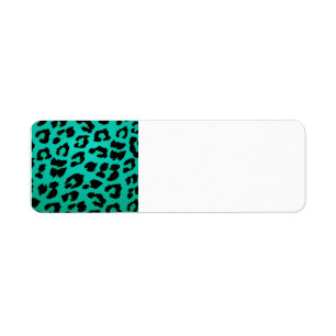 Teal Green and Black Leopard Print