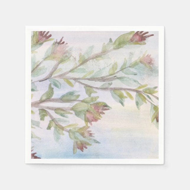 Teal Green and Burgundy Napkin (Front)