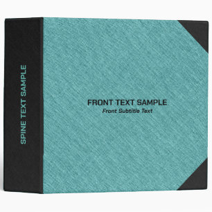 Teal Green & Black Linen Burlap Fabric Look Binder