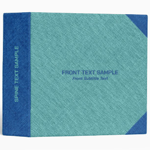 Teal Green & Blue Linen Burlap Fabric Look Binder