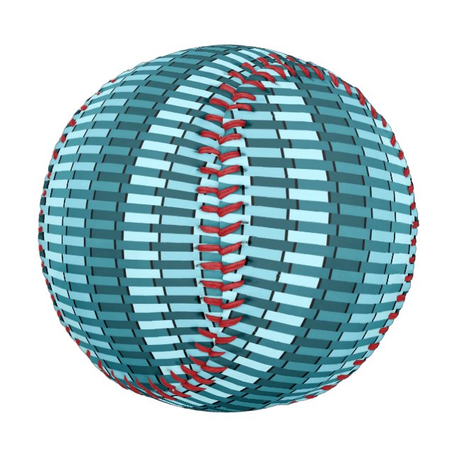 Teal Green Blue Modern Stripe Abstract Pattern Baseball (Angled)