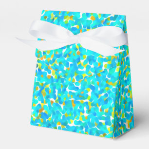 Teal Green Blue Yellow Abstract Pattern Favor Box