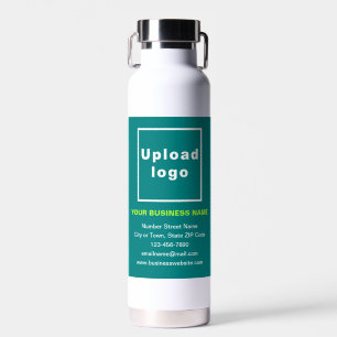 Teal Green Business Brand on Insulated Water Bottle