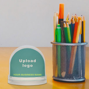 Teal Green Business Brand on Snow Globe