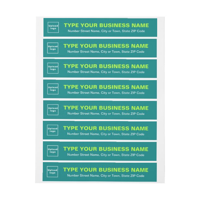 Teal Green Business Return Address Wrap Around Label (Sheet)
