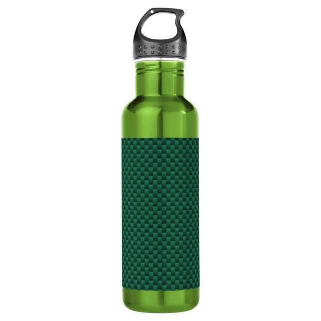 Teal Green Carbon Fibre Print 710 Ml Water Bottle (Front)