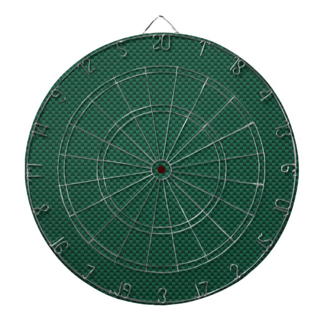 Teal Green Carbon Fibre Style Print Dartboard (Front)