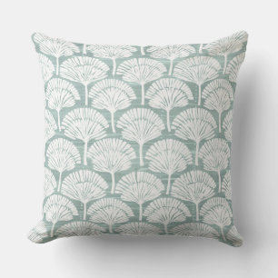 Teal Green Coastal Throw Pillow