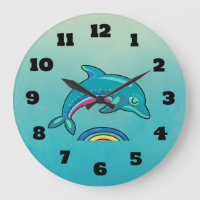 Teal Green Dolphin Jumping Over Stylish Water