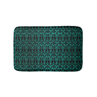 Teal Green Egyptian Reed Grass Colour Art Deco Bath Mat