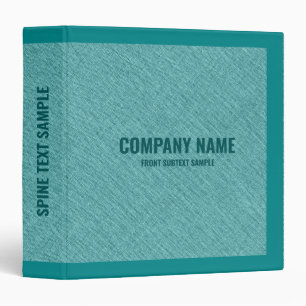 Teal Green Faux linen texture 3 Ring Binder