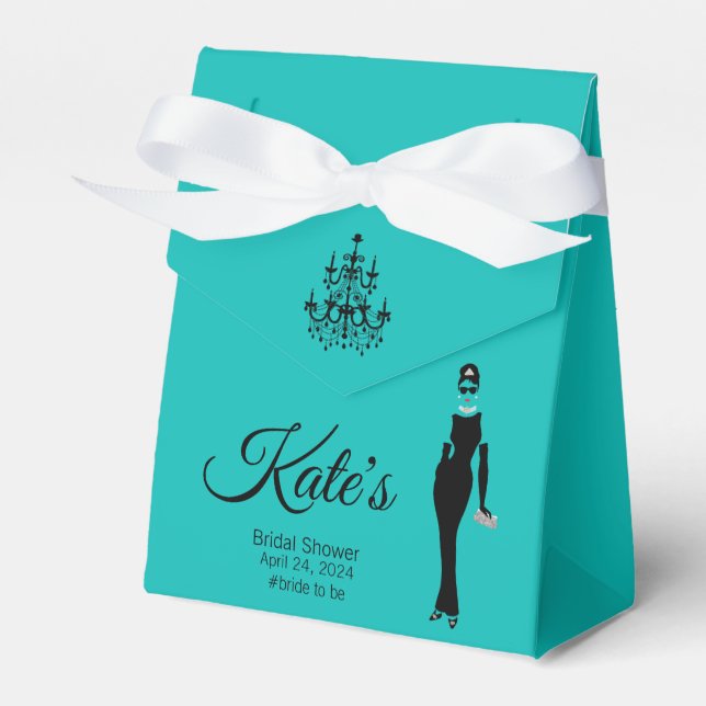 Teal Green Favor Bags Box (Front Side)