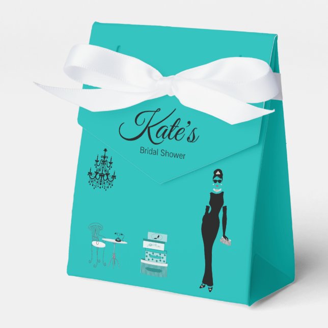 Teal Green Favor Bags Box (Front Side)