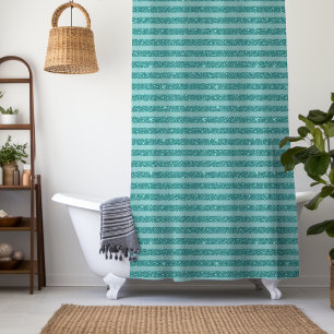 Teal Green Glitter Style Horizontal Stripes