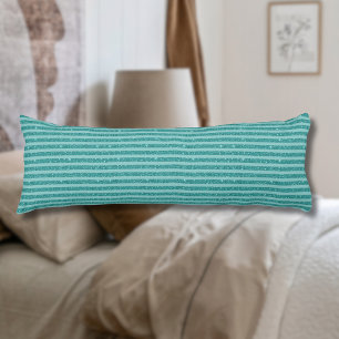 Teal Green Glitter Style Horizontal Stripes Body Pillow