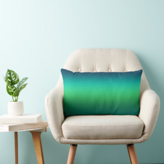 Teal Green Gradient Abstract Background Modern Lumbar Pillow