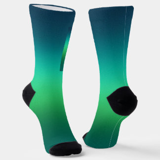 Teal Green Gradient Abstract Background Modern Socks