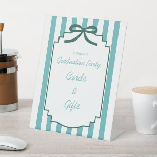 Teal Green Graduation Pedestal Sign