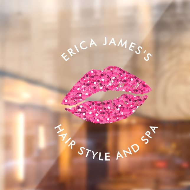 Teal Green Lips Beauty Salon Window Cling (Sheet 2)