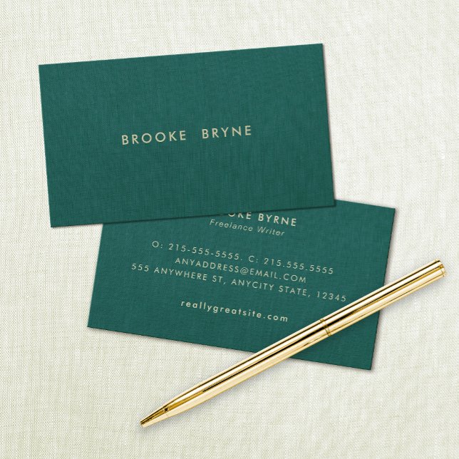Teal Green Modern Minimalistic Professional Business Card (Creator Uploaded)