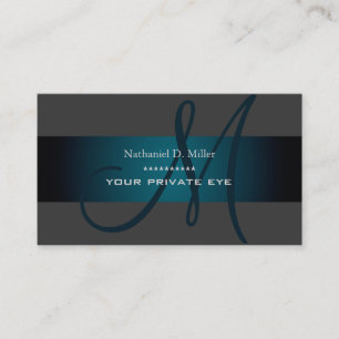 Teal Green Monogram/diy background colour Business Card
