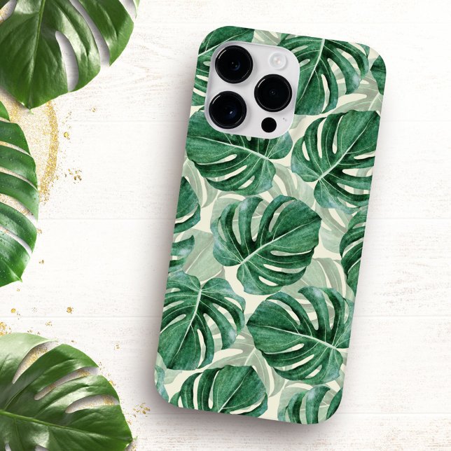 Teal Green Monstera Leaves Case-Mate iPhone Case (Creator Uploaded)