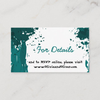 Teal Green Paint Splatter - Details - Enclosure Card